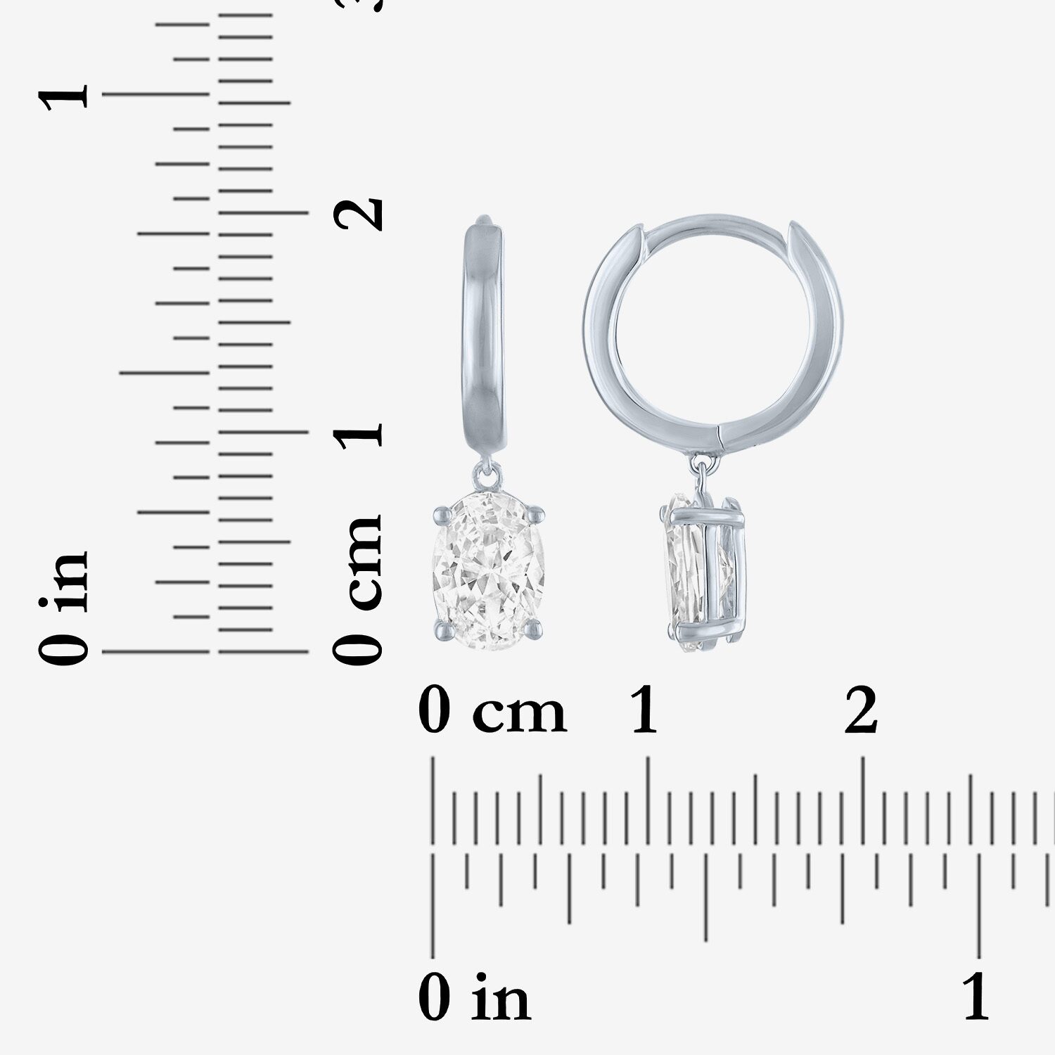 (G-H / Si2-I1) Womens 1 CT. T.W. Lab Grown White Diamond 10K Gold 16.9mm Oval Hoop Earrings