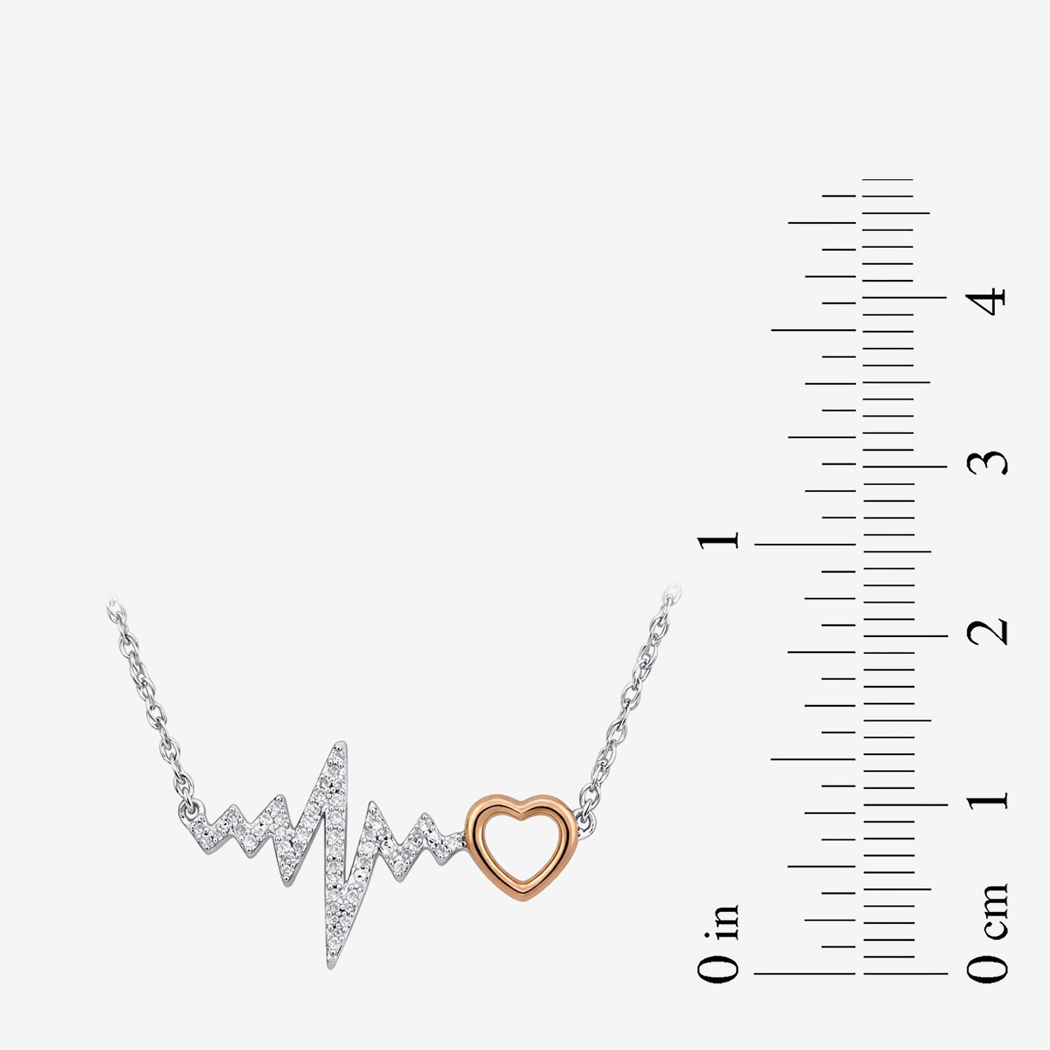 Heartbeat Womens 1/10 CT. T.W. Natural White Diamond Pendant Necklace in 14K Gold Over Silver