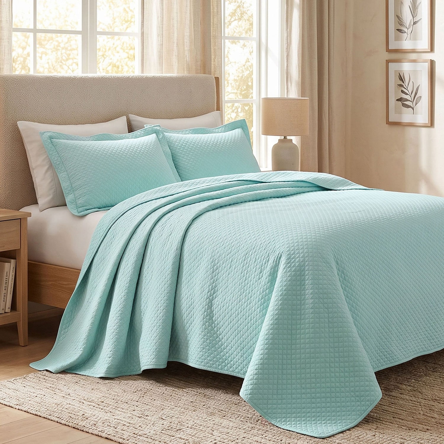 SUPERIOR® Solitaire Diamond Matelasse Geometric 3-pc. Jacquard Easy Care Bedspread Set