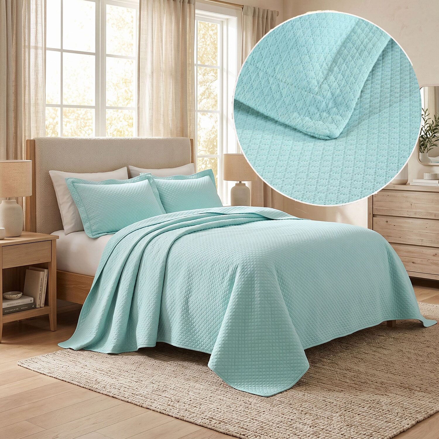 SUPERIOR® Solitaire Diamond Matelasse Geometric 3-pc. Jacquard Easy Care Bedspread Set