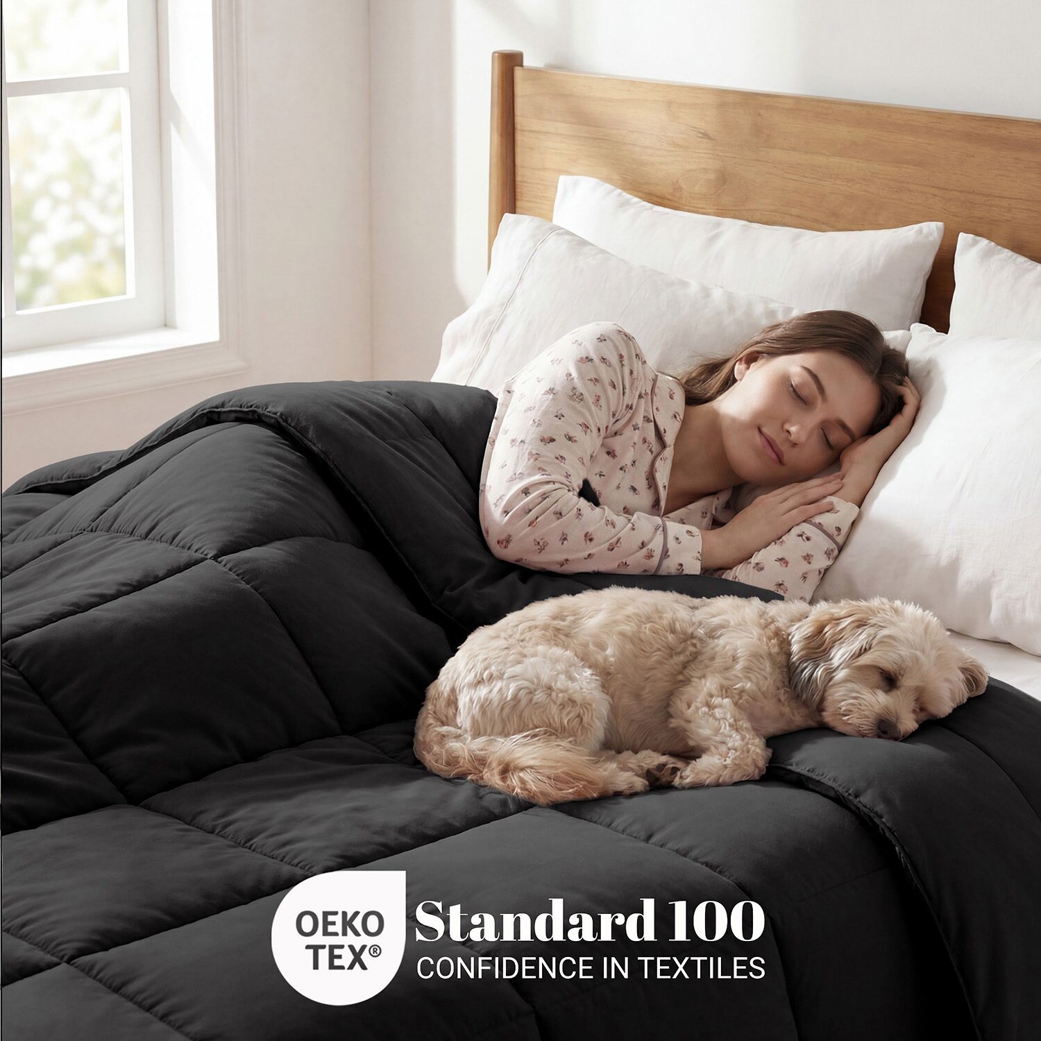 SUPERIOR® Solid All Season Plush Microfiber Down Alternative Hypoallergenic Comforter