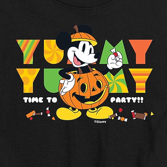 Disney Collection Candy Yummy Yummy Halloween Toddler Boys Crew Neck Short Sleeve Regular Fit Mickey and Friends Graphic T-Shirt