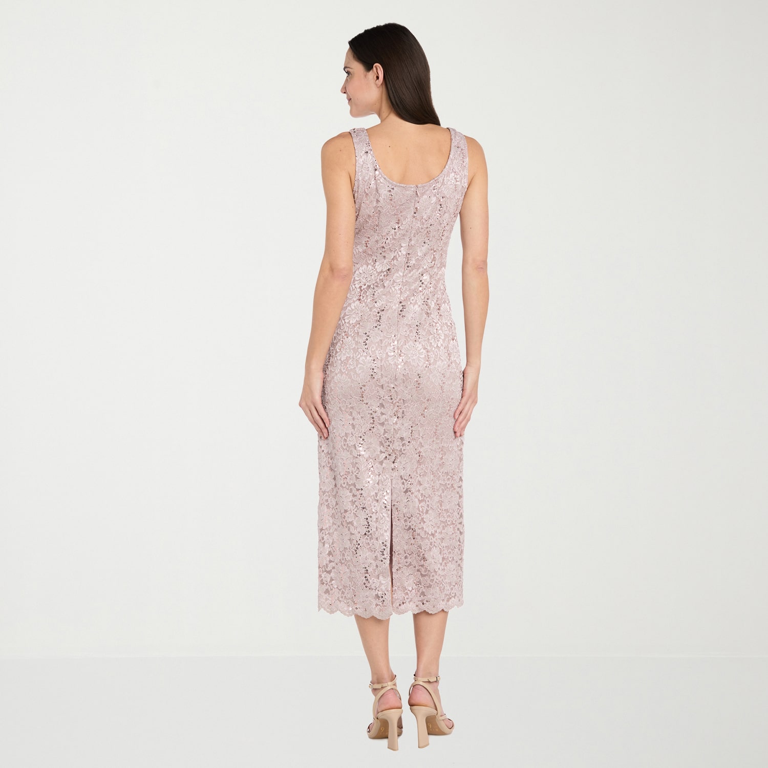 R & M Richards Womens Midi Lace Jacket Dress