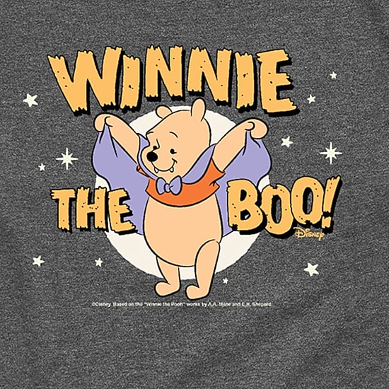 Disney Collection Boo Halloween Toddler Boys Crew Neck Short Sleeve Regular Fit Winnie The Pooh Graphic T-Shirt