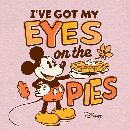 Disney Collection Eye On The Pie Thanksgiving Toddler Girls Crew Neck Short Sleeve Regular Fit Mickey and Friends Graphic T-Shirt