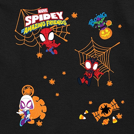 Disney Collection Halloween Candy Toddler Boys Crew Neck Short Sleeve Regular Fit Spiderman Graphic T-Shirt