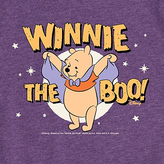 Disney Collection Boo Halloween Toddler Girls Crew Neck Short Sleeve Regular Fit Winnie The Pooh Graphic T-Shirt
