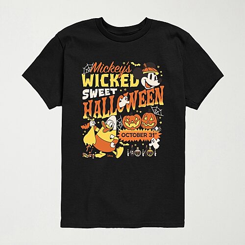 Disney Collection Wicked Sweet Halloween Boys Crew Neck Short Sleeve Regular Fit Mickey and Friends Graphic T-Shirt, X-large, Black