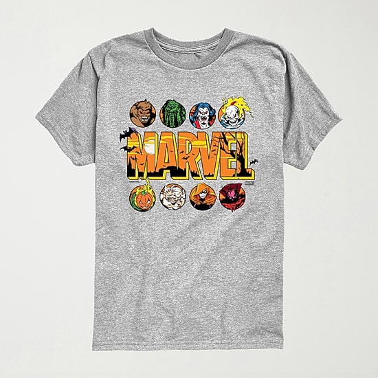Disney Collection Halloween Monsters Little & Big Kid Boys Crew Neck Short Sleeve Regular Fit Marvel Graphic T-Shirt