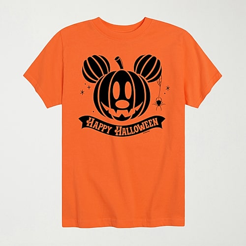 Disney Collection Pumpkin Jackolantern Halloween Toddler Boys Crew Neck Short Sleeve Regular Fit Mickey and Friends Graphic T-Shirt, 5t, Orange