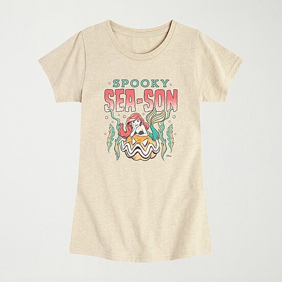 Disney Collection Spooky Season Halloween Toddler Girls Crew Neck Short Sleeve Regular Fit Princess Graphic T-Shirt