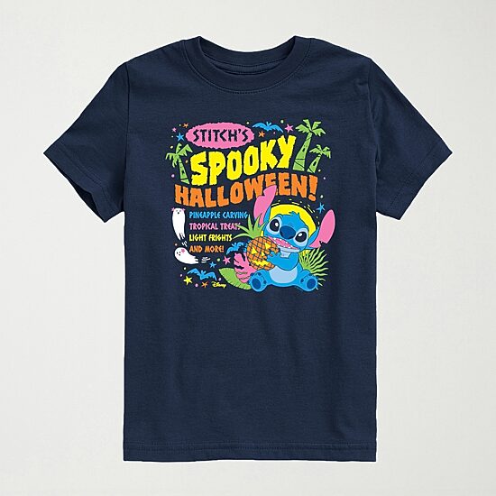 Disney Collection Halloween Little & Big Kid Boys Crew Neck Short Sleeve Regular Fit Graphic T-Shirt