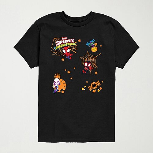 Disney Collection Halloween Candy Toddler Boys Crew Neck Short Sleeve Regular Fit Spiderman Graphic T-Shirt, 5t, Black