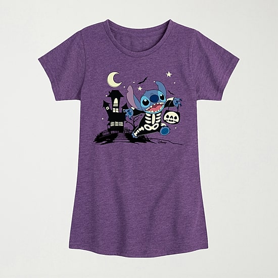 Disney Collection Halloween Girls Crew Neck Short Sleeve Regular Fit Graphic T-Shirt