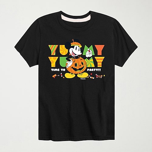 Disney Collection Candy Yummy Yummy Halloween Toddler Boys Crew Neck Short Sleeve Regular Fit Mickey and Friends Graphic T-Shirt, 5t, Black
