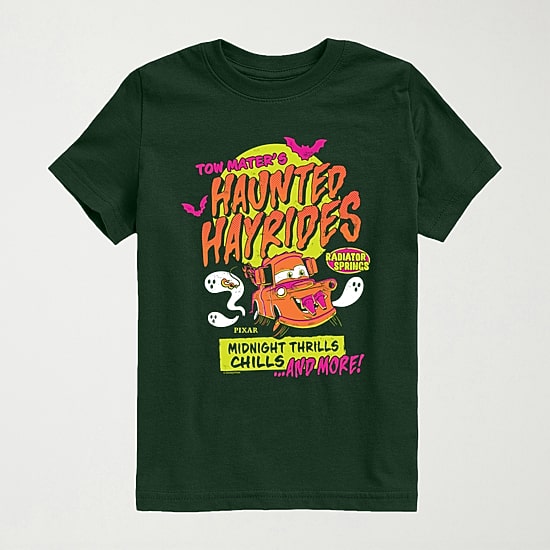 Disney Collection Mator'S Haunted Hayrides Halloween Little & Big Kid Boys Crew Neck Short Sleeve Regular Fit Cars Graphic T-Shirt