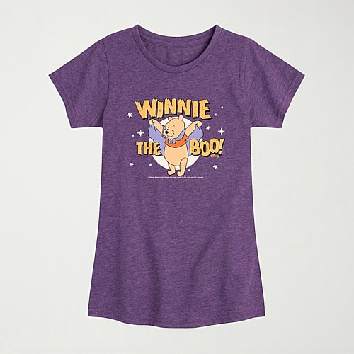 Disney Collection Boo Halloween Toddler Girls Crew Neck Short Sleeve Regular Fit Winnie The Pooh Graphic T-Shirt, 4t, Purple
