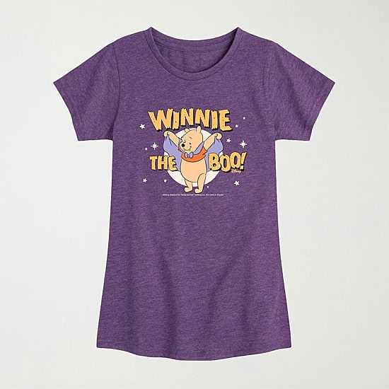 Disney Collection Boo Halloween Toddler Girls Crew Neck Short Sleeve Regular Fit Winnie The Pooh Graphic T-Shirt