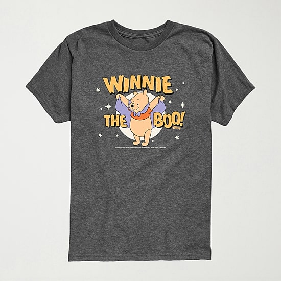 Disney Collection Boo Halloween Toddler Boys Crew Neck Short Sleeve Regular Fit Winnie The Pooh Graphic T-Shirt
