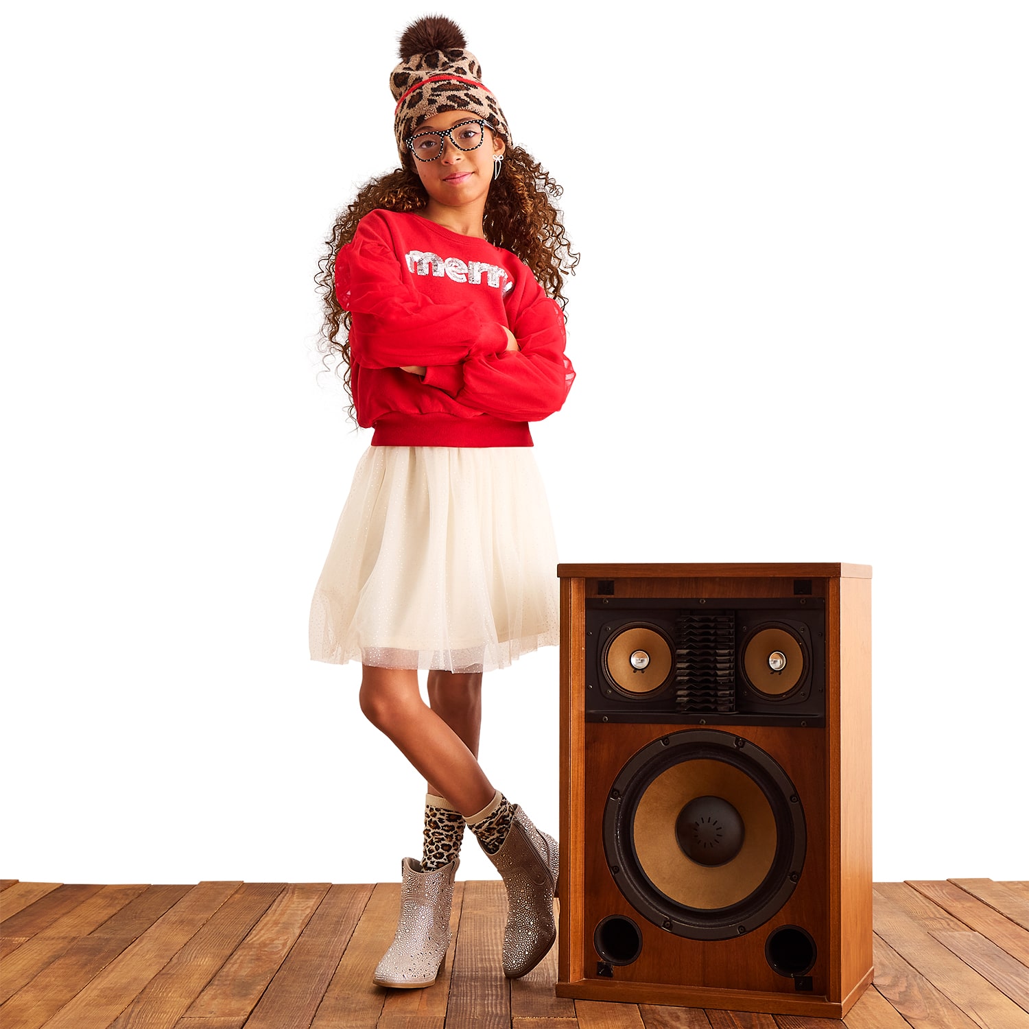 Jingle Ball Little & Big Kid Girls Mid Rise Mini Flared Skirt