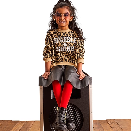 Jingle Ball Girls Long Sleeve Fit + Flare Dress