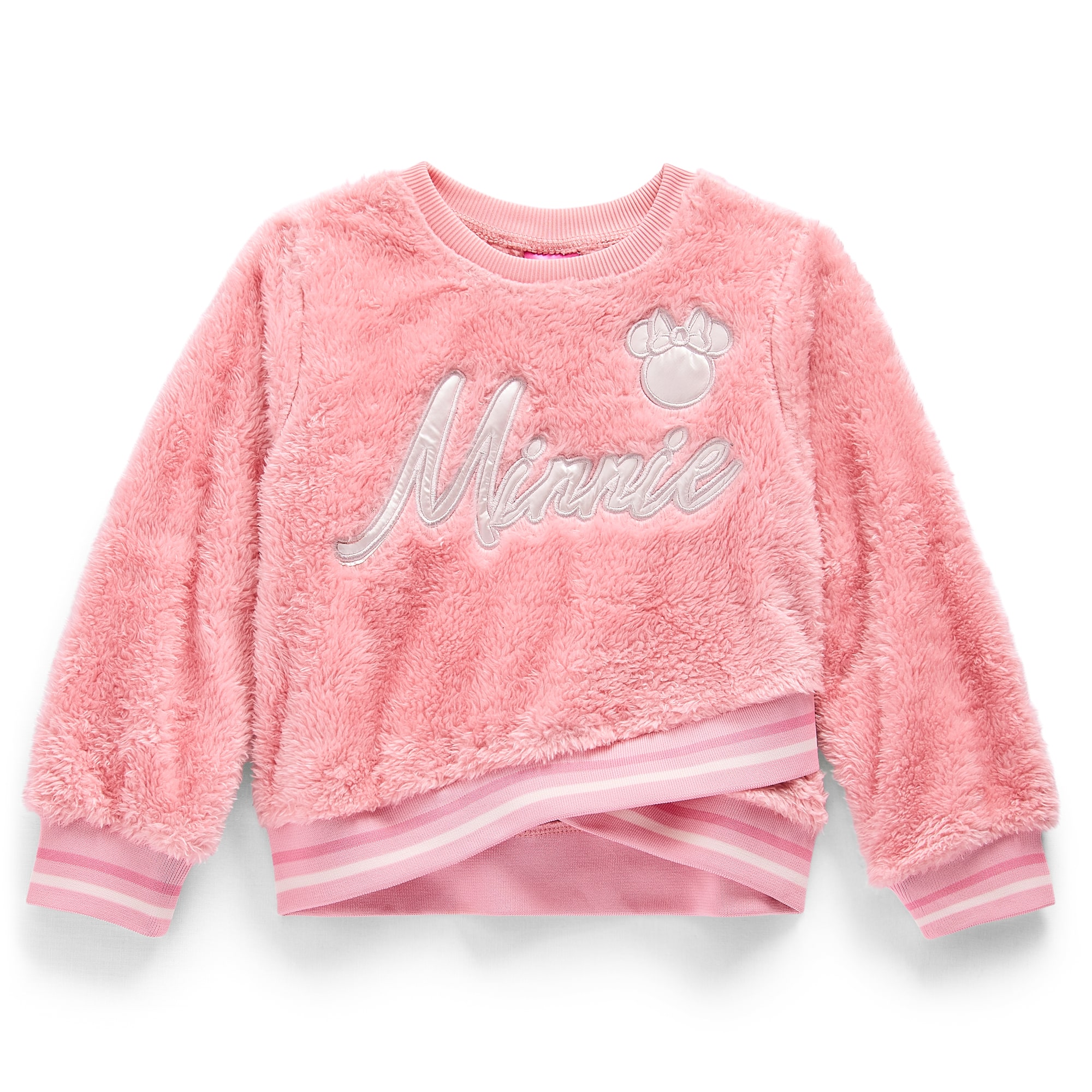 Toddler Girls Crew Neck Long Sleeve Minnie Mouse Pullover Sweater