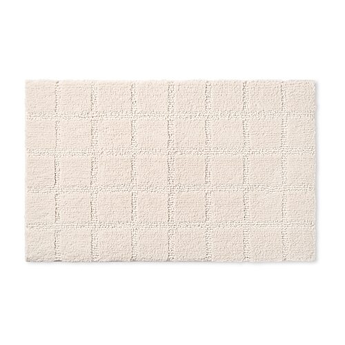 Town And Country Plush Windowpane Bath Mat, One Size, Pink