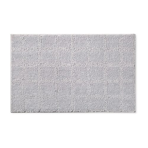 Town And Country Plush Windowpane Bath Mat, One Size, Gray