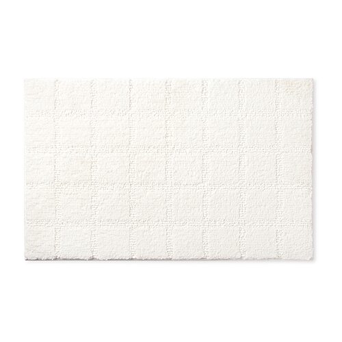 Town And Country Plush Windowpane Bath Mat, One Size, White