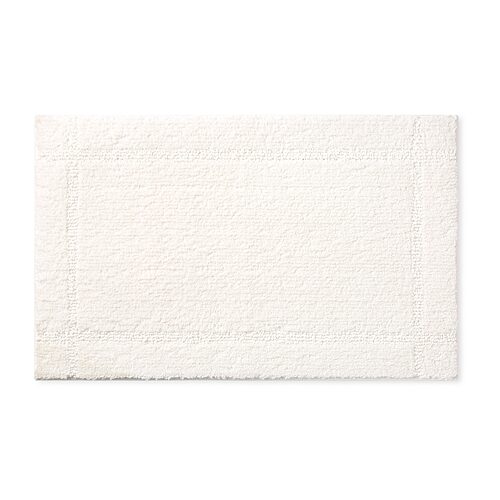 Town And Country Plush Border Bath Mat, One Size, White