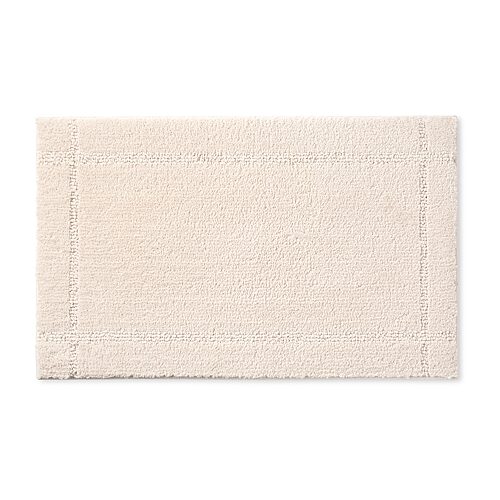 Town And Country Plush Border Bath Mat, One Size, Beige