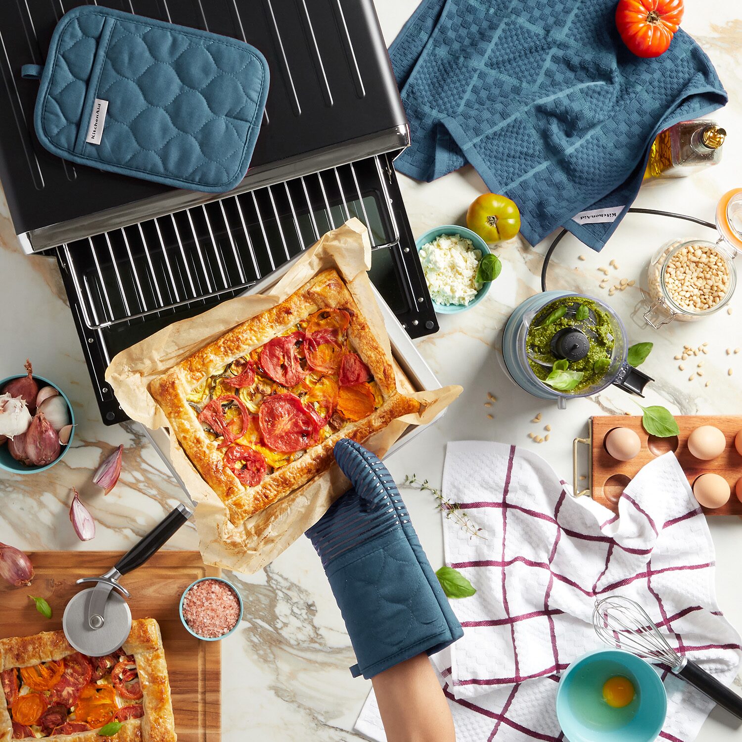 KitchenAid Quilted Cotton Terry 4-pc. Mitt & Pot Holder Set