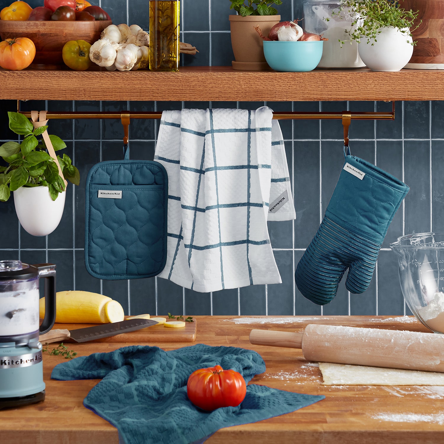 KitchenAid Quilted Cotton Terry 4-pc. Mitt & Pot Holder Set