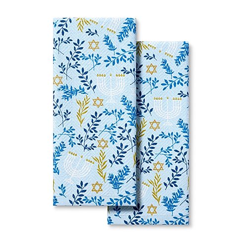 Town And Country Hanukkah Dance 2-pc. Kitchen Towel, One Size, Blue
