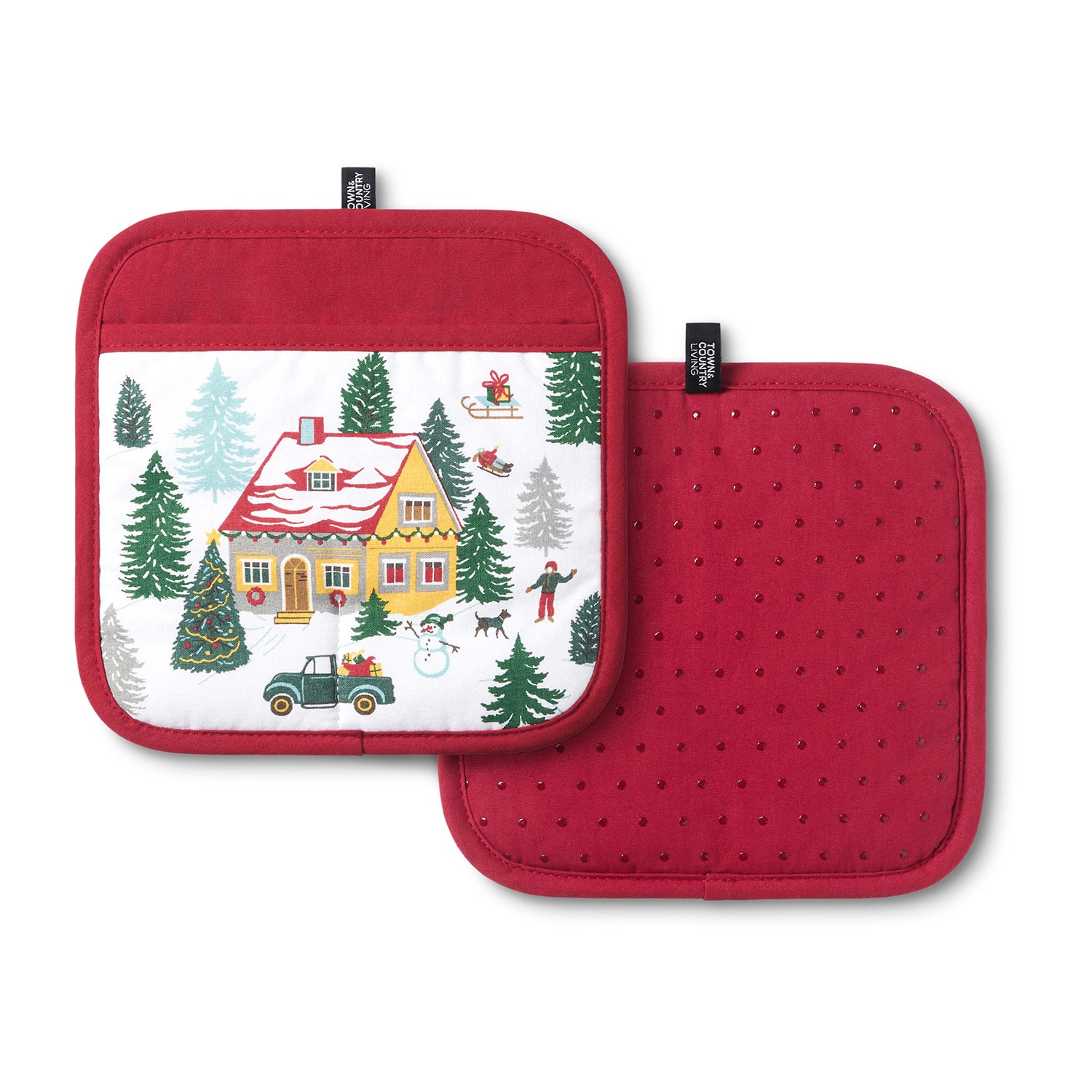 Town And Country Modern Winter House 2-pc. Pot Holder