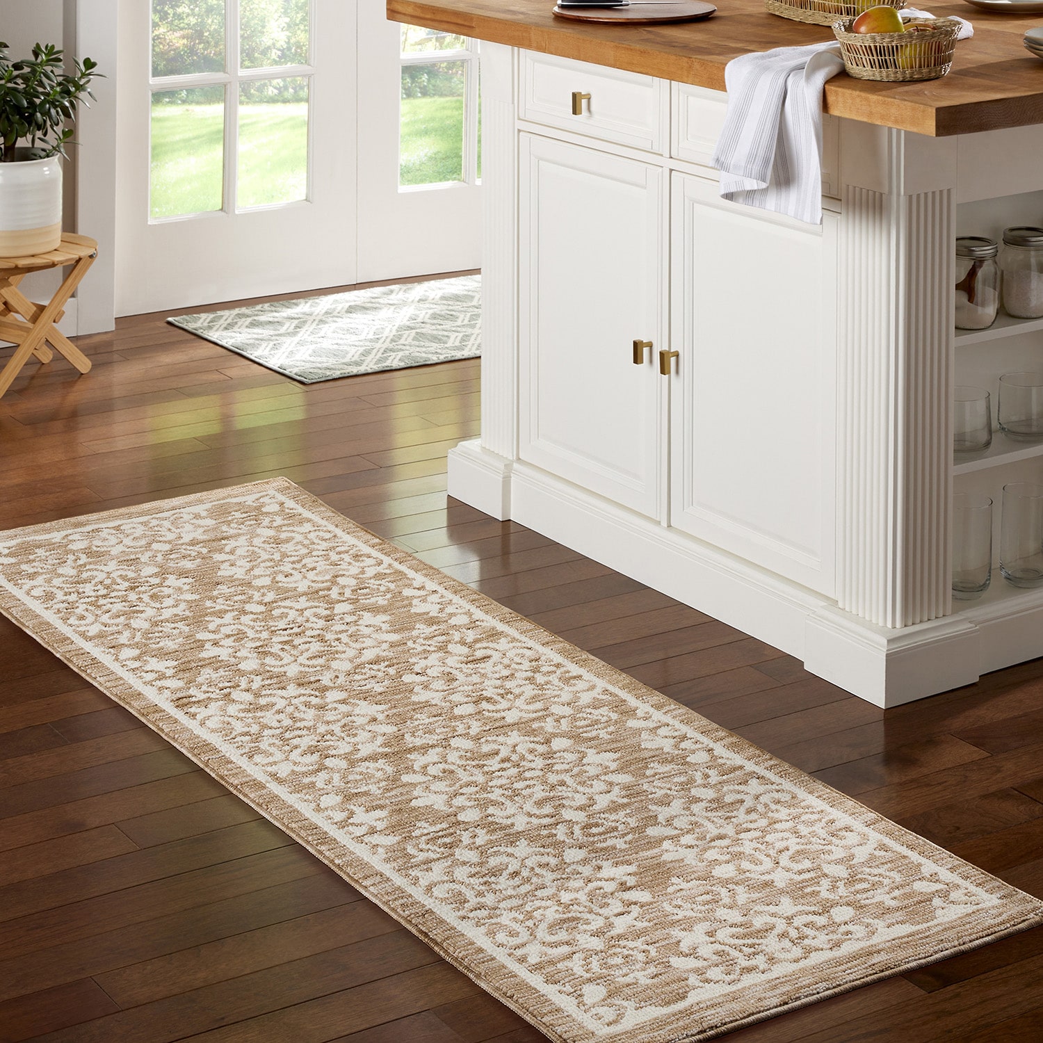 Town And Country Damask Medalion Kitchen Mat