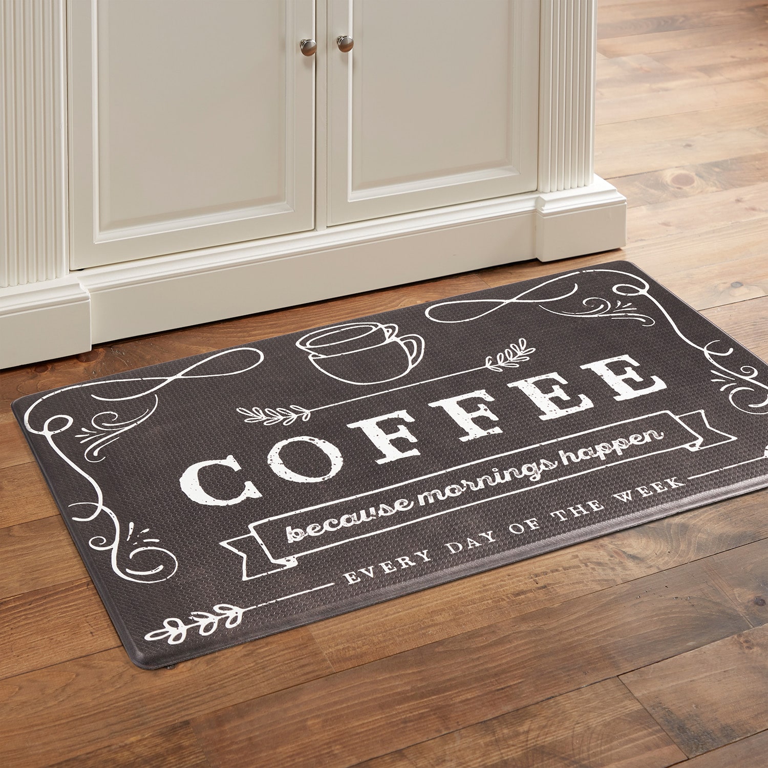 Nicole Miller Coffee Because Kitchen Mat