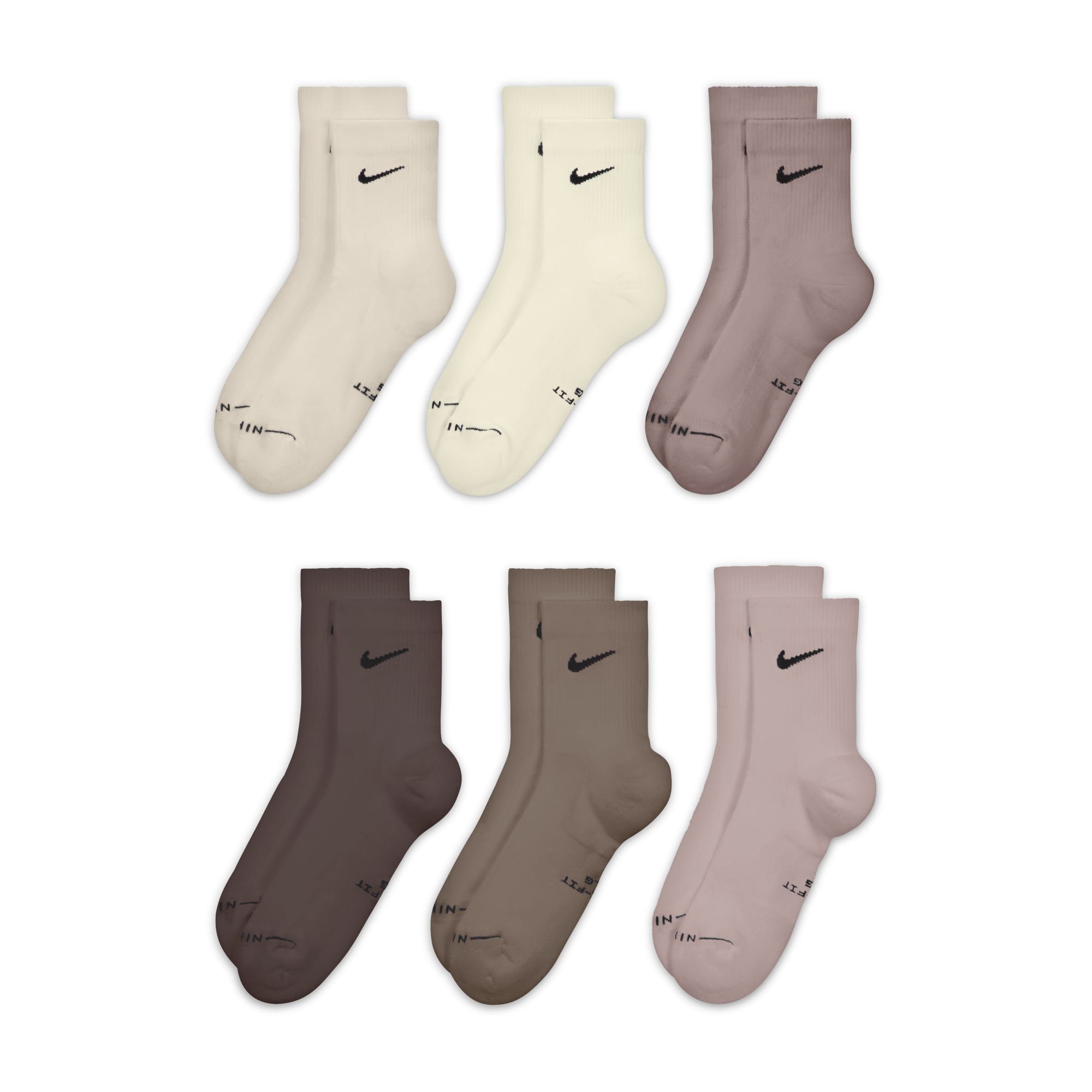 Nike Micro Unisex Adult 6 Pair Crew Socks