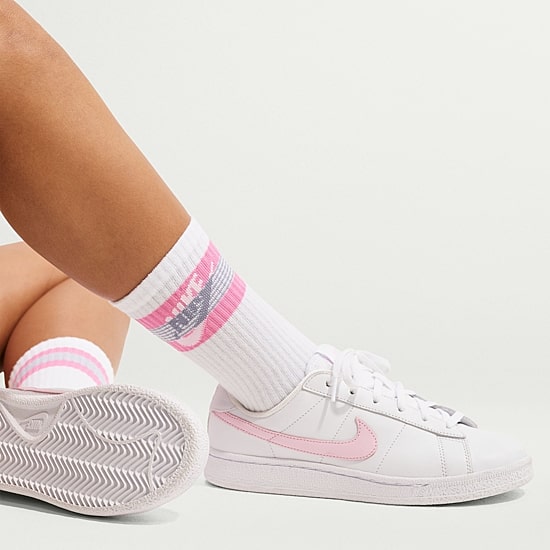 Nike Little & Big Kid Girls 6 Pair Crew Socks, Color: White Pink Foam ...