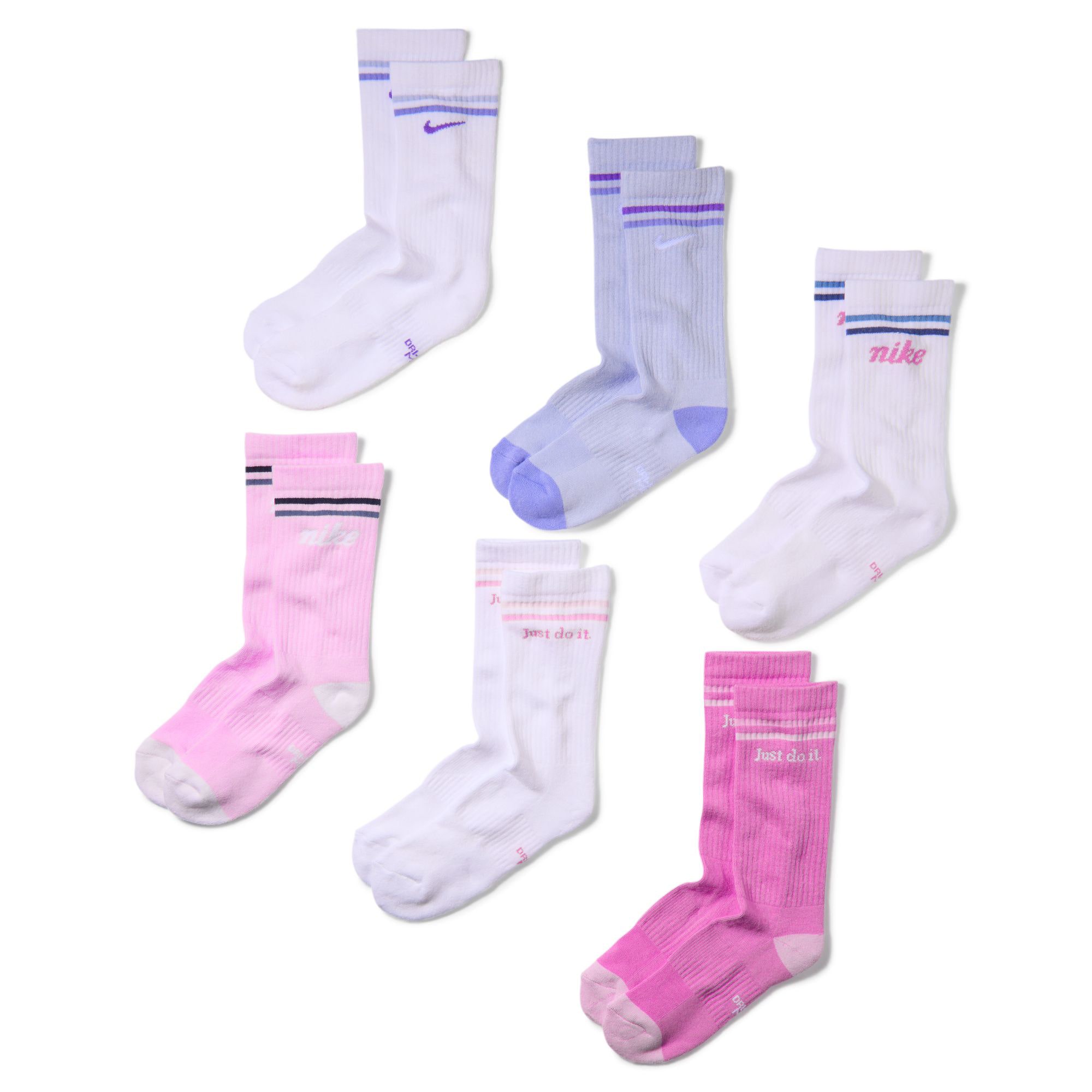 Nike Little & Big Kid Girls 6 Pair Crew Socks