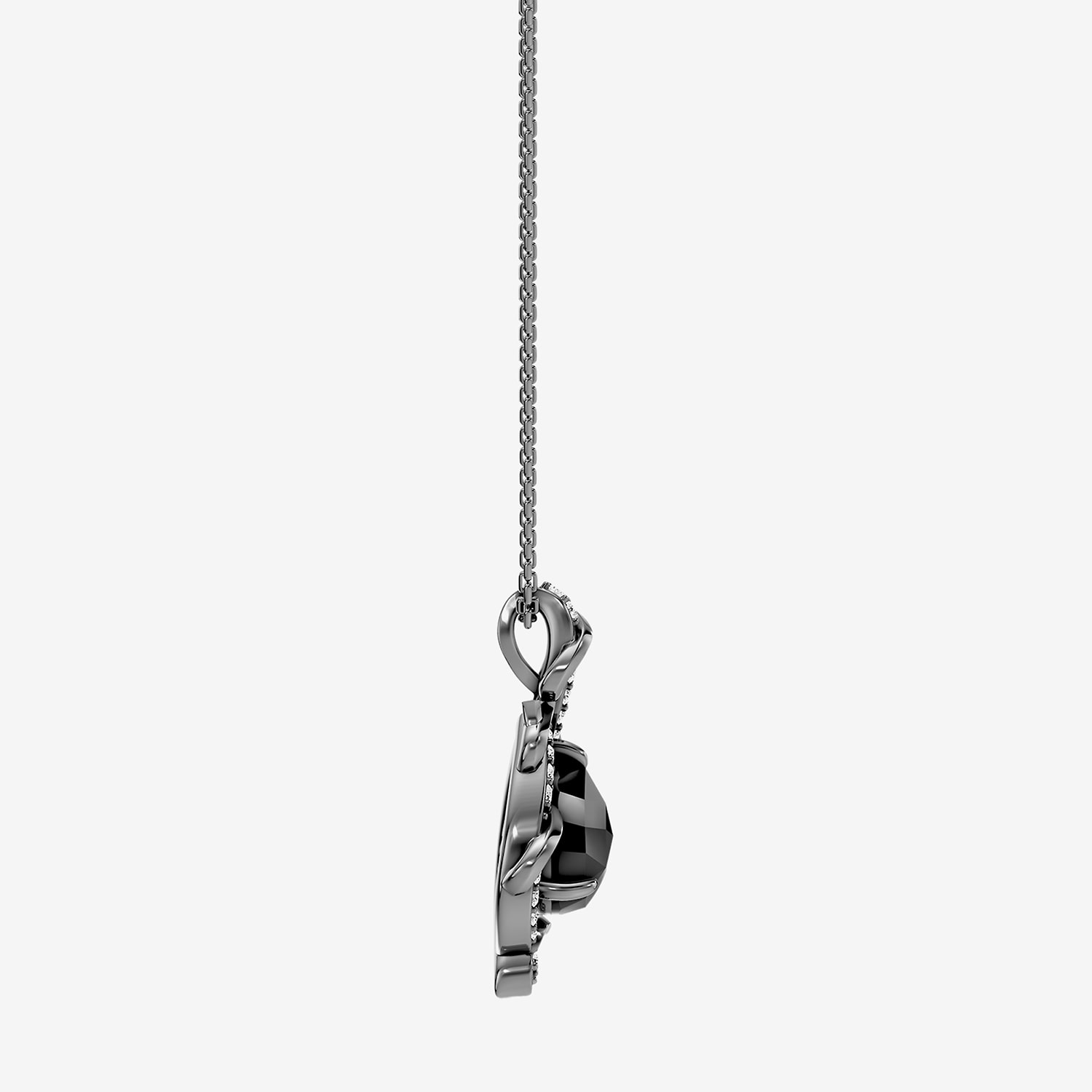 Enchanted Disney Fine Jewelry Maleficient (I / I2) Womens 1/6 CT. T.W. Genuine Black Onyx Sterling Silver Pear 18 Inch Pendant Necklace