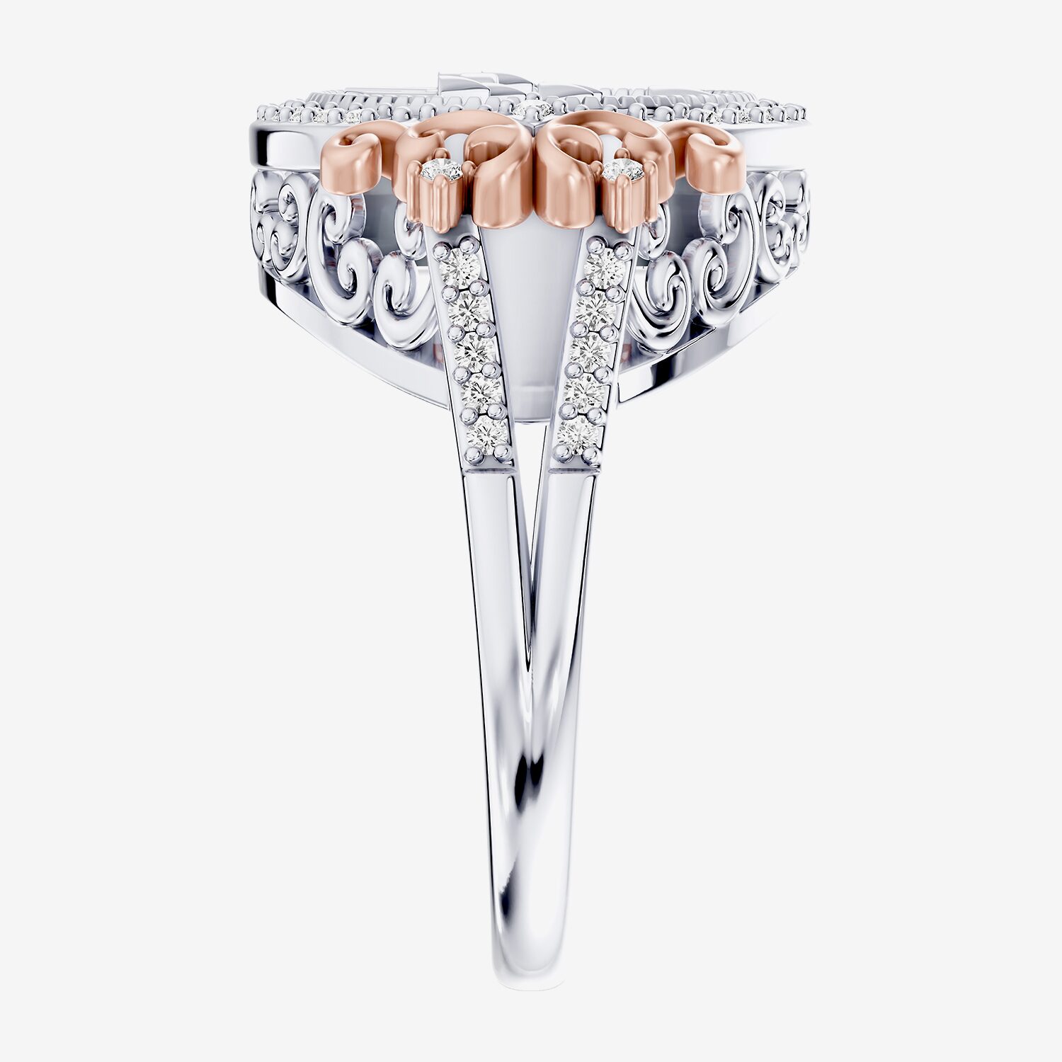 Enchanted Disney Fine Jewelry Princess (I / I2) Womens 1/4 CT. T.W. Genuine White Diamond 14K Gold Over Silver Round Halo Cocktail Ring
