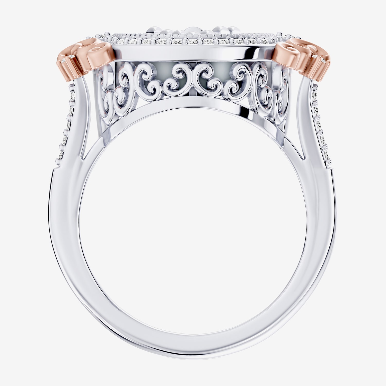 Enchanted Disney Fine Jewelry Princess (I / I2) Womens 1/4 CT. T.W. Genuine White Diamond 14K Gold Over Silver Round Halo Cocktail Ring