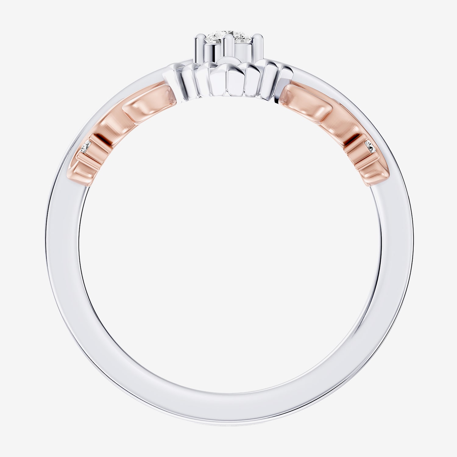 Enchanted Disney Fine Jewelry Majestic Princess (I / I2) Womens 1/5 CT. Lab Grown White Diamond 14K Gold Over Silver Side Stone Cocktail Ring