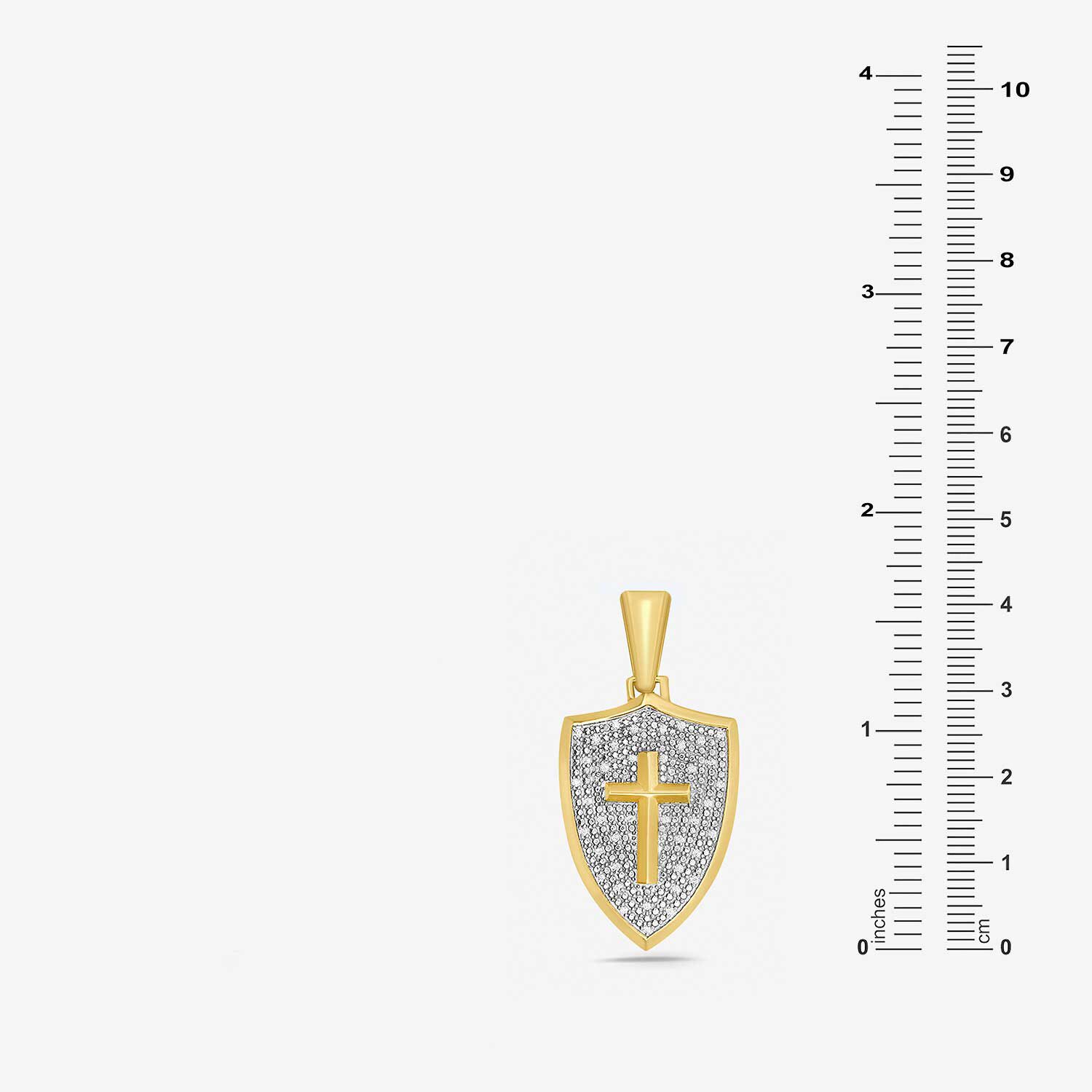 (F / Si2) Mens 1/5 CT. Lab Grown White Diamond 14K Gold Over Silver Cross Pendant