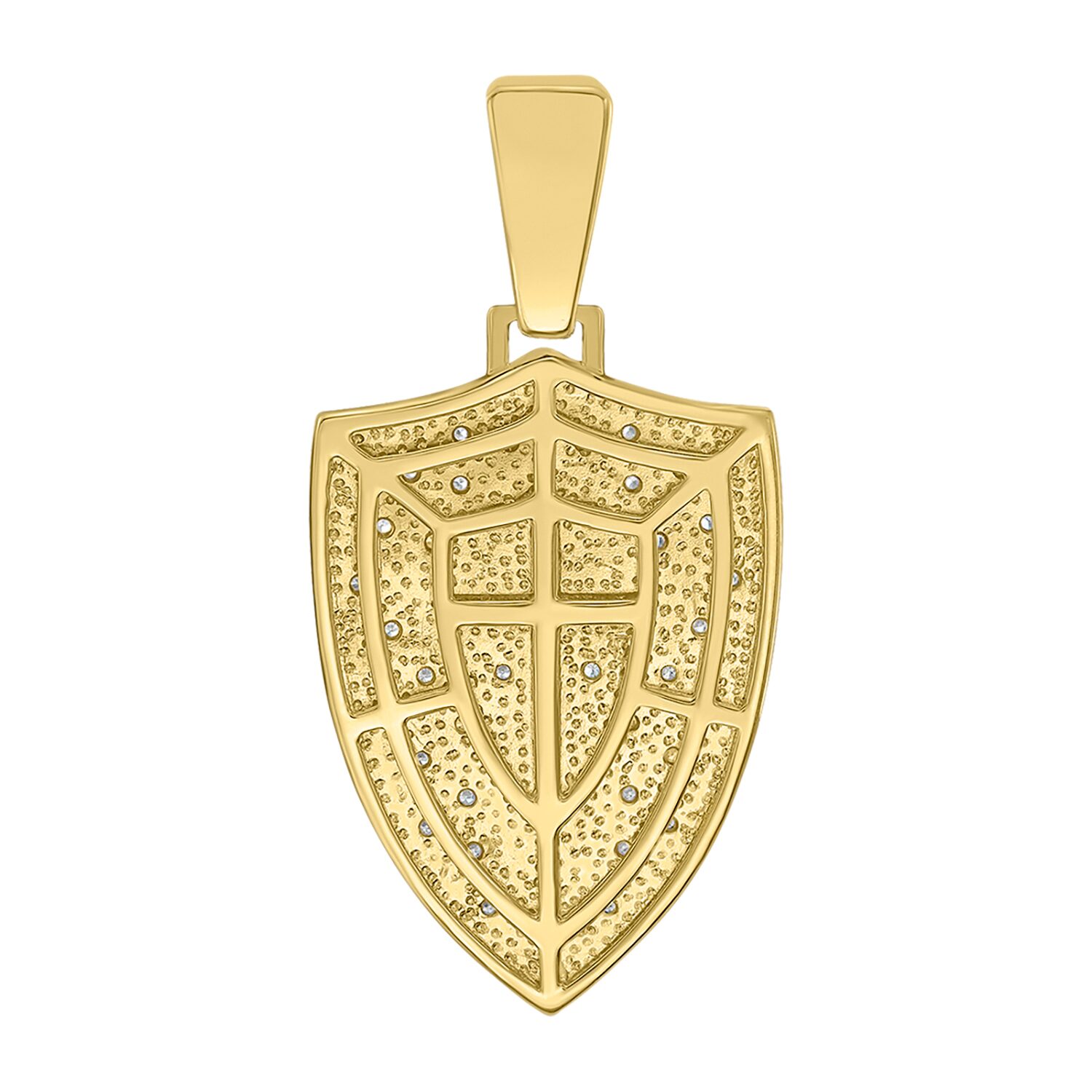 (F / Si2) Mens 1/5 CT. Lab Grown White Diamond 14K Gold Over Silver Cross Pendant