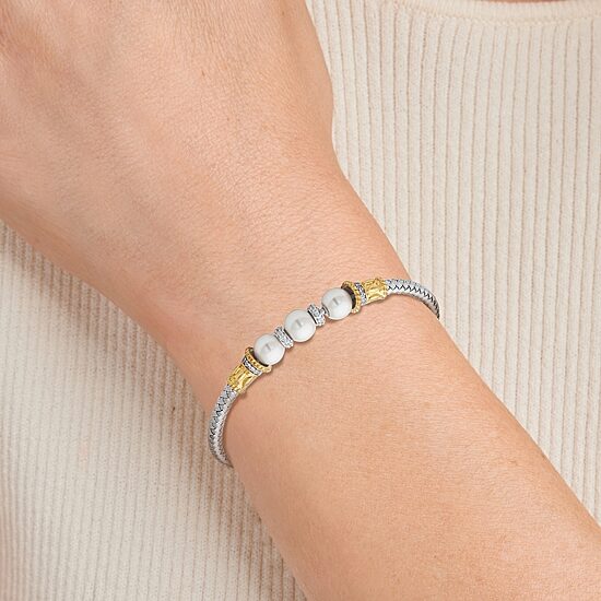 Paris 1901 By Charles Garnier Womens Cubic Zirconia 18K Gold Over Silver Cuff Bracelet