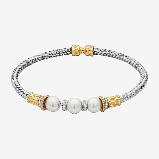 Paris 1901 By Charles Garnier Womens Cubic Zirconia 18K Gold Over Silver Cuff Bracelet