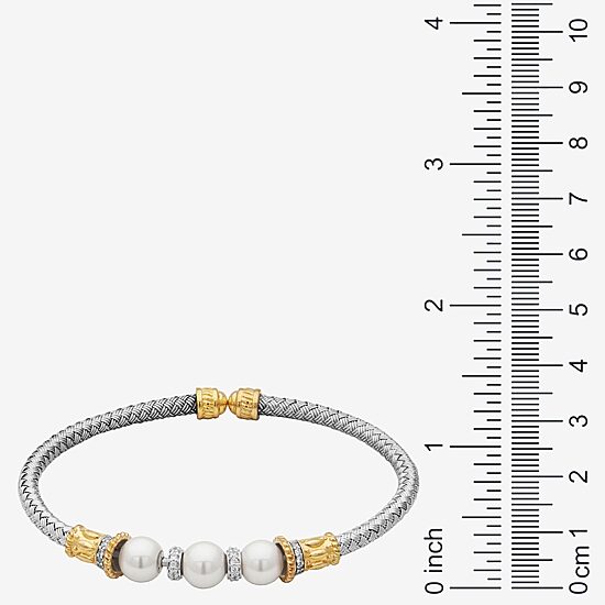 Paris 1901 By Charles Garnier Womens Cubic Zirconia 18K Gold Over Silver Cuff Bracelet