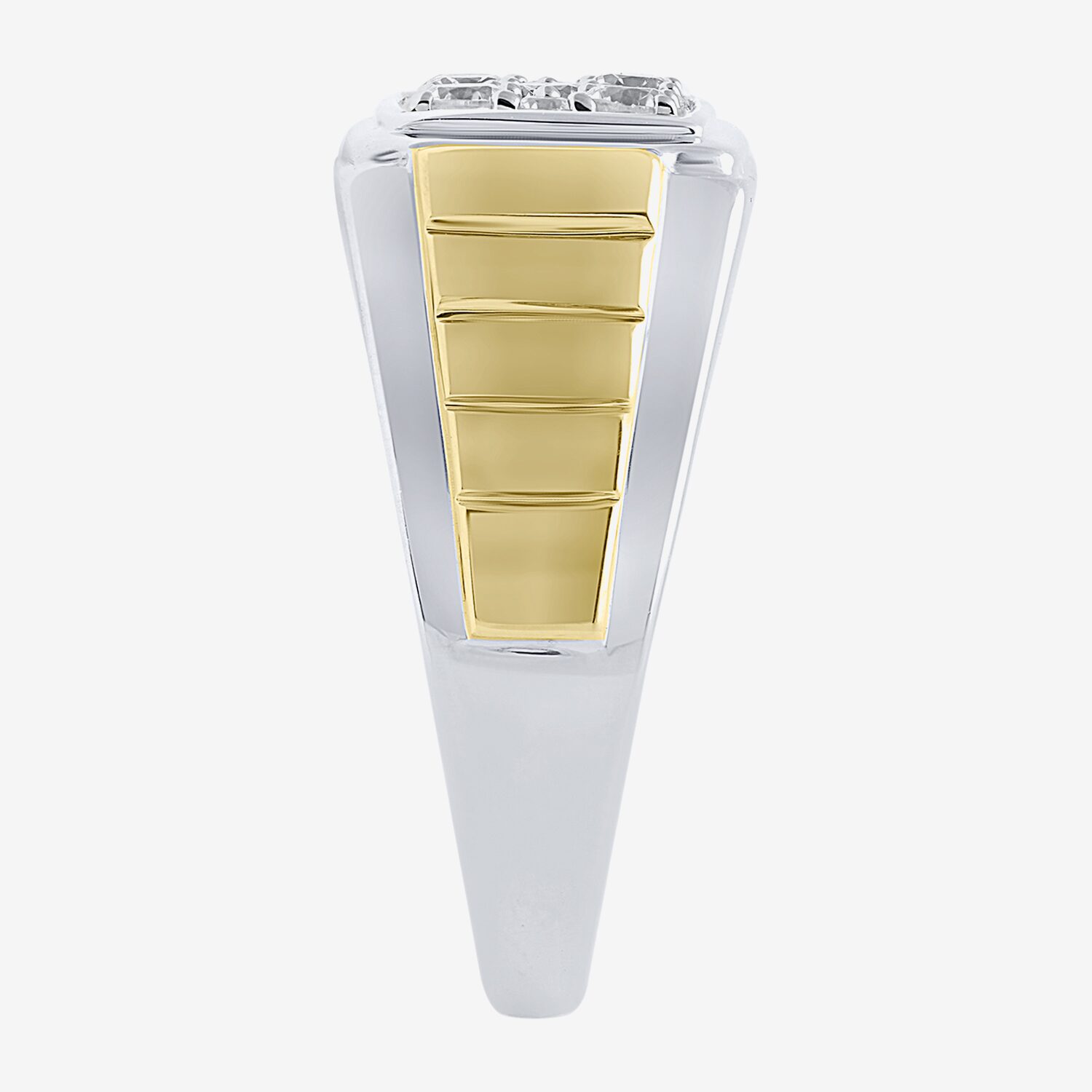 F / Si2) Mens 1/2 CT. T.W. Lab Grown White Diamond 14K Gold Over Silver Cushion Fashion Ring